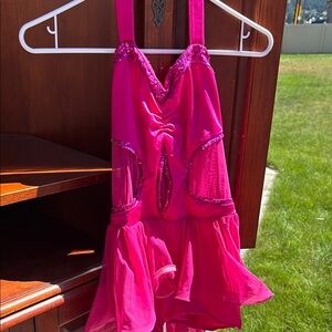 Vibrant Pink Kids Dance Costume